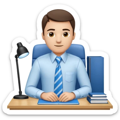 une image de 3/4 avec un recruteur à son bureau (l'image est tourné de 3/4) je veux une image qui soit de 3/4
 sticker