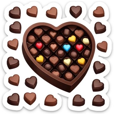 heart chocolate box sticker