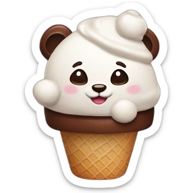 ice cream chocolate with panda on it sticker