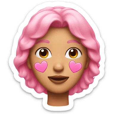 Pink hearts on face  sticker