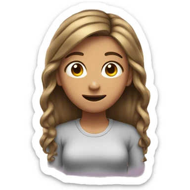 Girl tucking hair behind ears and smirking  sticker