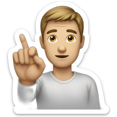 A man points his hand at the eye and pulls it down sticker