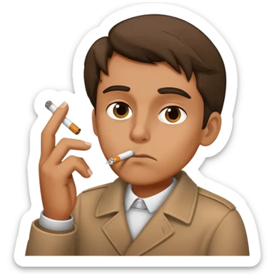 Smoking a cigarette very annoyed  sticker