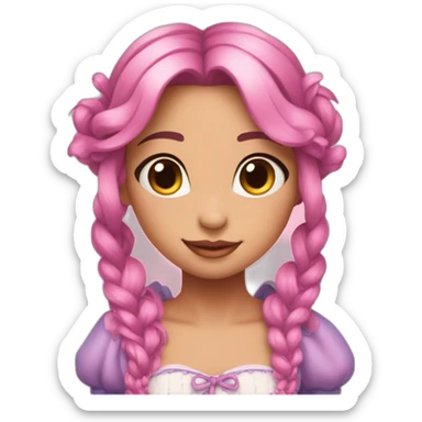 Stitch con pollera rosa  sticker