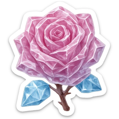 Make the rose made of ice pink in the style of emoji (apple style emojis). Remove the background. sticker