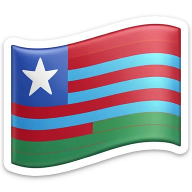 emoji flag with blue, crimson, and green horizontal stripes in iOS style sticker