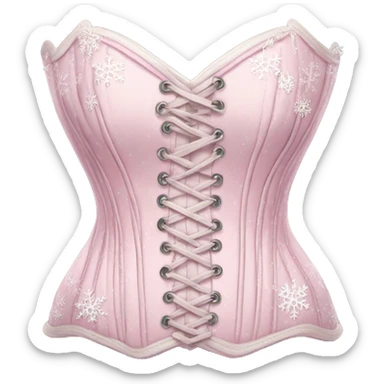 Pastel pink corset with snowflake design sticker
