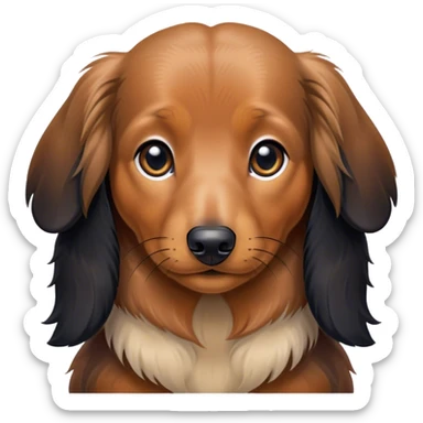 Black and tan long haired dachshund sticker