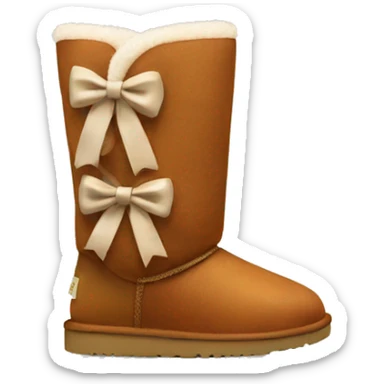Chestnut Ugg boots with bow sticker
