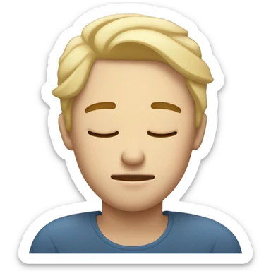 Blond man and brunette woman asleep sticker