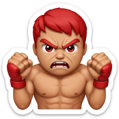 emoji enojado con golpes sticker