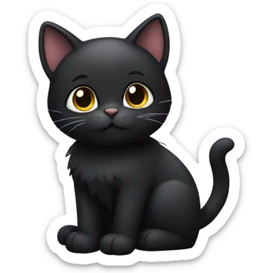 Cute black cat sticker