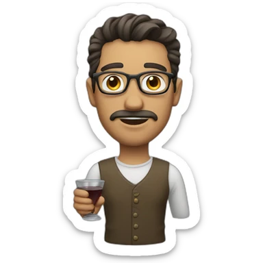 Man with glass and a Little barb sticker