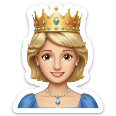 content face, Princess Diana with crown sticker