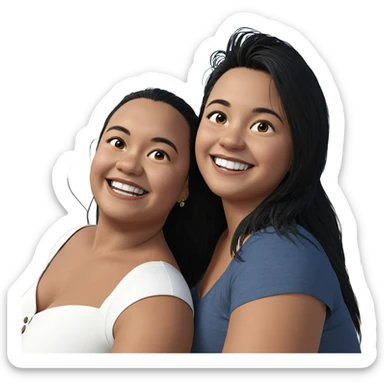 smiling portrait by the ocean sticker