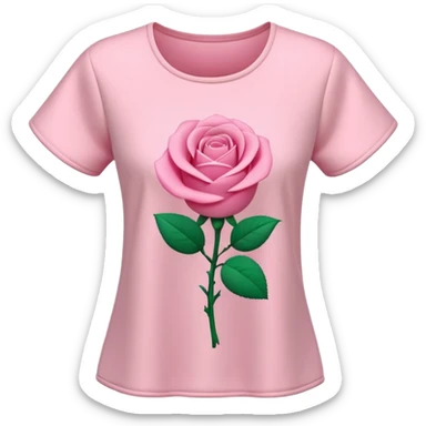A 3D cartoon rose-pink women’s top with short sleeves, soft fabric texture, gentle lighting, isolated on plain background. plain top. sticker