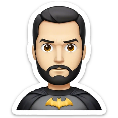 Black batman with lighter skin and a short black beard sticker
