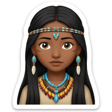 Native American girl sticker