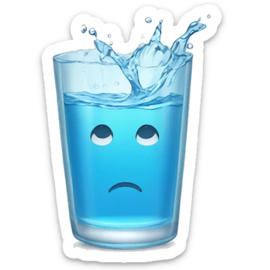 water overflowing glass sticker