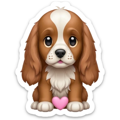 Cachorro Cocker branco e marrom com focinho rosa. sticker