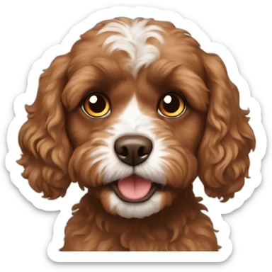 Angry brown cavoodle pup sticker