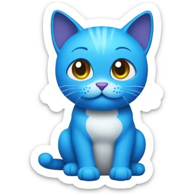 blue cat gumball sticker