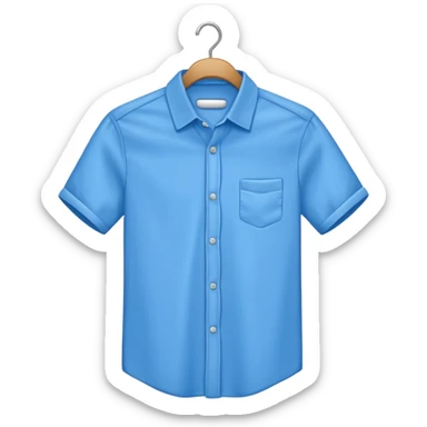 blue shirt hanged on a hanger sticker