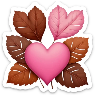 pink and brown autumn winter love  sticker