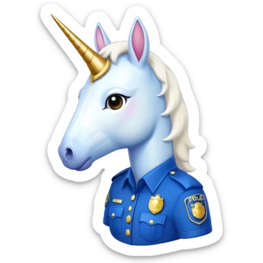 unicorn wearing a police uniform sticker