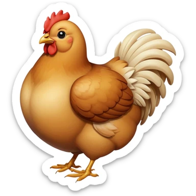 Chicken beige sticker