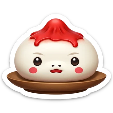 Un mochi japonés con cuernos y rabo de diablo  sticker