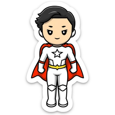 female superhero character sticker
