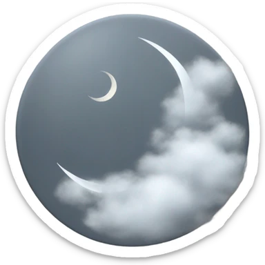 grey moon with translucent clouds  sticker