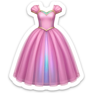 Realistic pink princess sparkle dress sticker