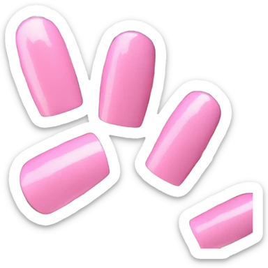 Long pink trendy acrylic nails manicure sticker