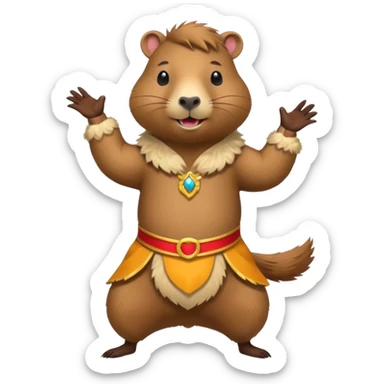 capybara is dancing in costume sticker