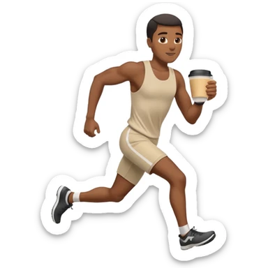 Morning Coffee Runner black man  sticker