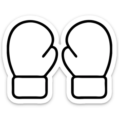 light blue boxing gloves outlined icon sticker