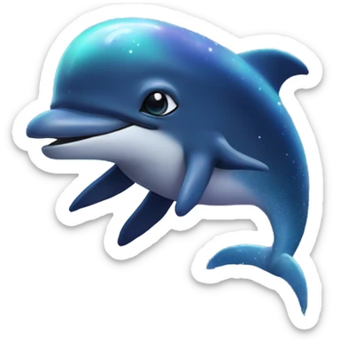 Space Dolphin swimming amongst galaxy sticker