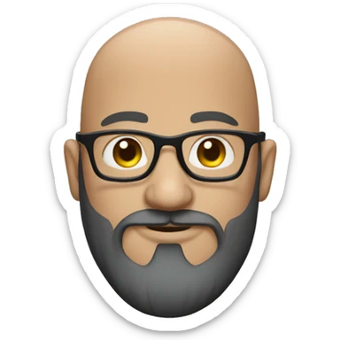 bearded Bald man wearing glasses sticker