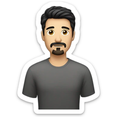 white man with short black hair and a goatee sticker