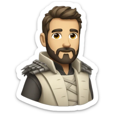 reddit moderator (neck beard, full body, trenchcoat, katana) sticker