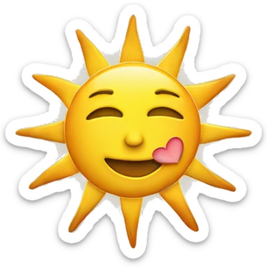 A sun and a heart sticker