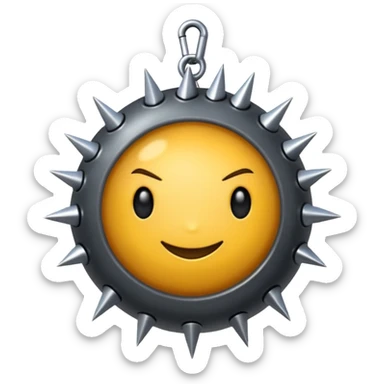 iPhone text message emoji size ball, and chain with spikes sticker