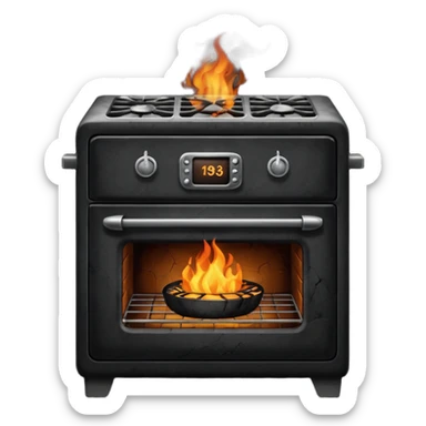burnt oven sticker