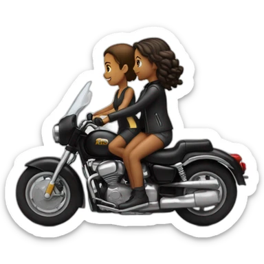 Garçon + fille à l'arrière sur une moto duccati noire sticker