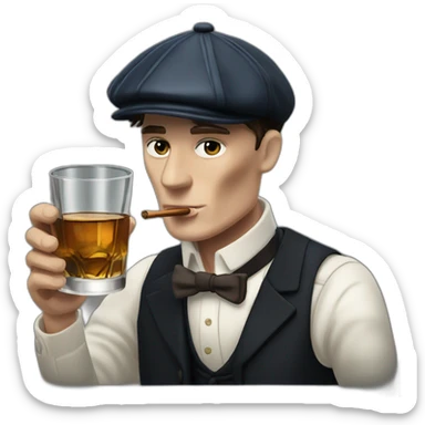 Tommy shelby peaky blinders drinking whisky sticker