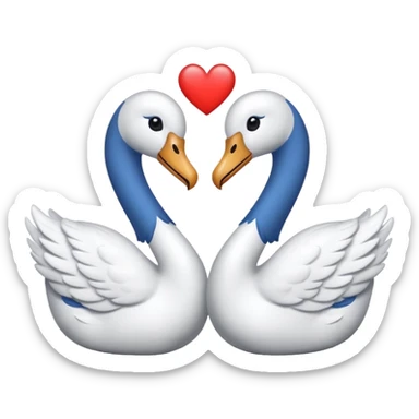 Dos cisnes haciendo un corazón sticker