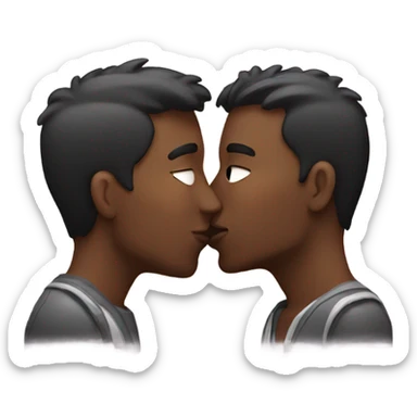Men kissing sticker