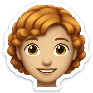 smiling girl with dark ginger hair sticker